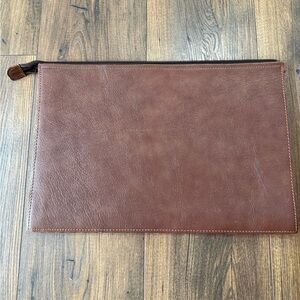 Cooper Split Leather Brown Document Pouch Made In Canada Genuine Leather Vintage